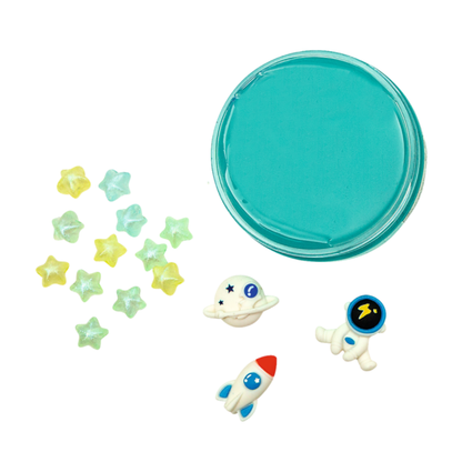 Glibber klei slijm met confetti en figuurtjes