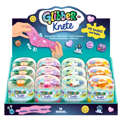 Glibber klei slijm met confetti en figuurtjes