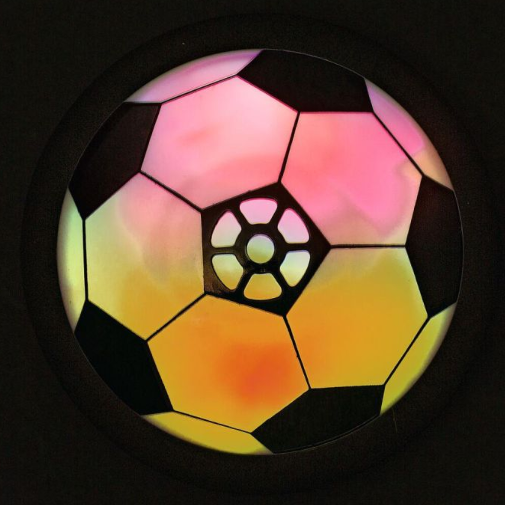 Glijdende voetbal met licht
