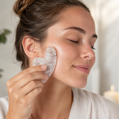 Gua Sha van natuursteen - Gezicht massagesteen