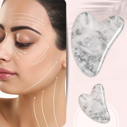 Gua Sha van natuursteen - Gezicht massagesteen