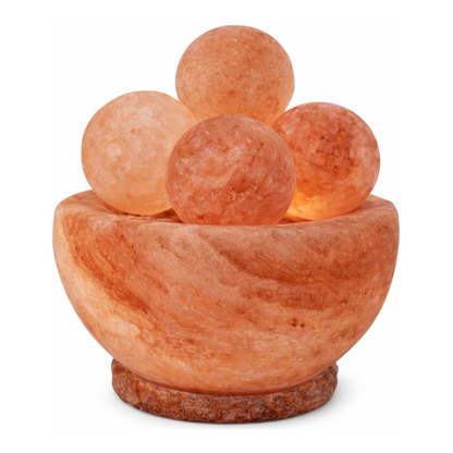 Himalaya zoutlamp met 4 massageballen van zoutsteen