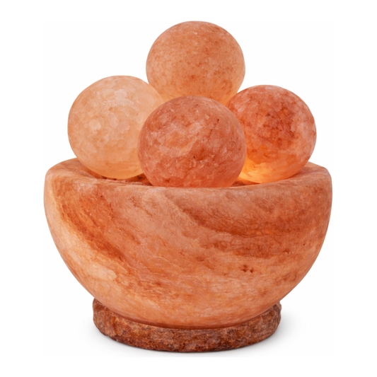 Himalaya zoutlamp met 4 massageballen van zoutsteen