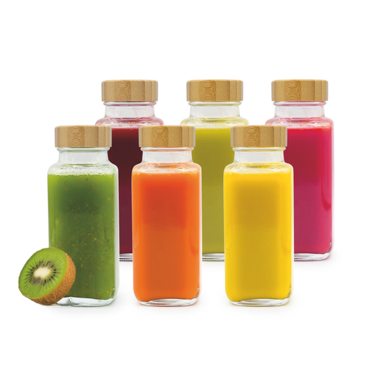Melii - Sapflesjes met houten deksel 250ml - 6 stuks
