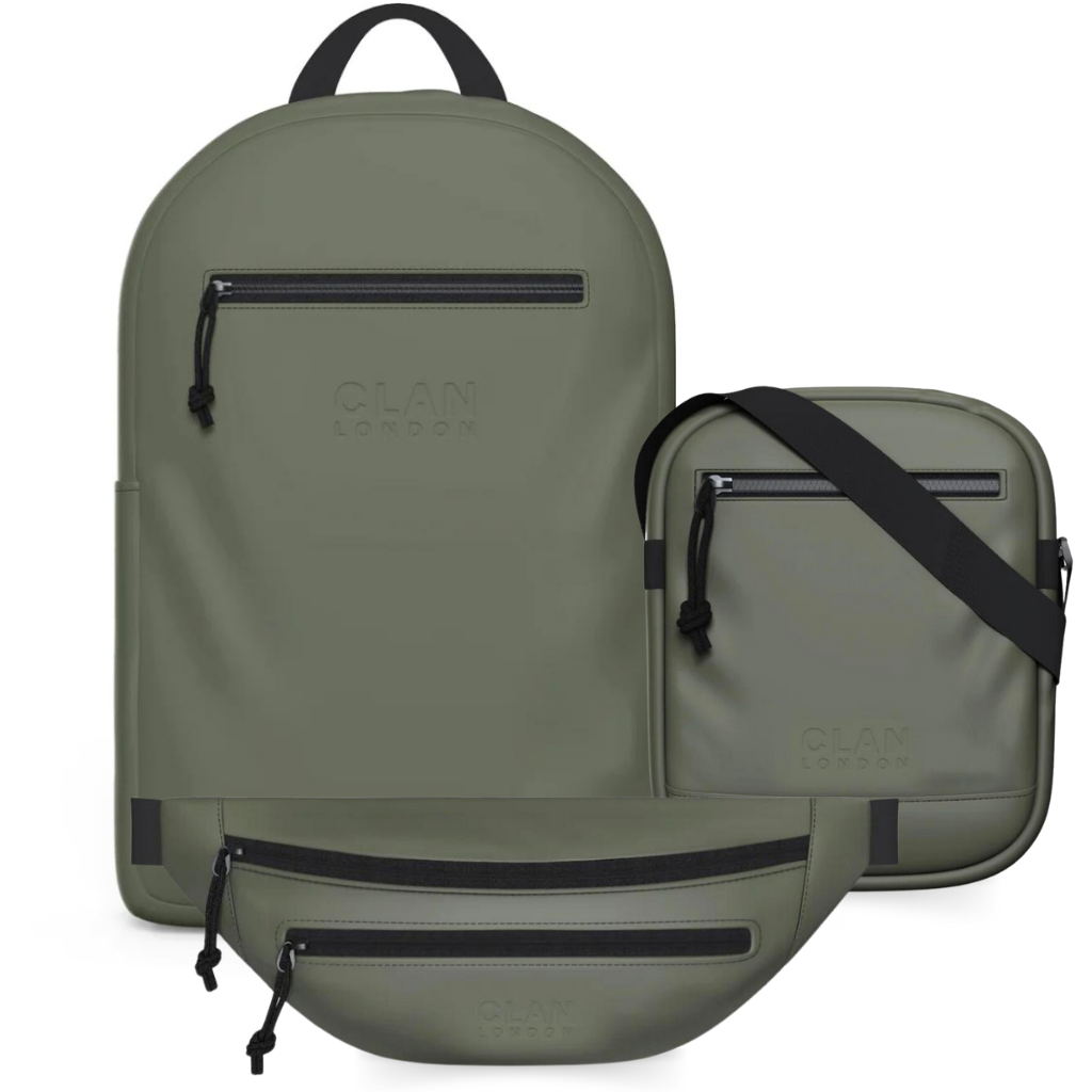 Clan London set Greenwich Rugzak - Khaki Groen