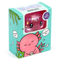 Knijpbare glitter axolotl stressbal