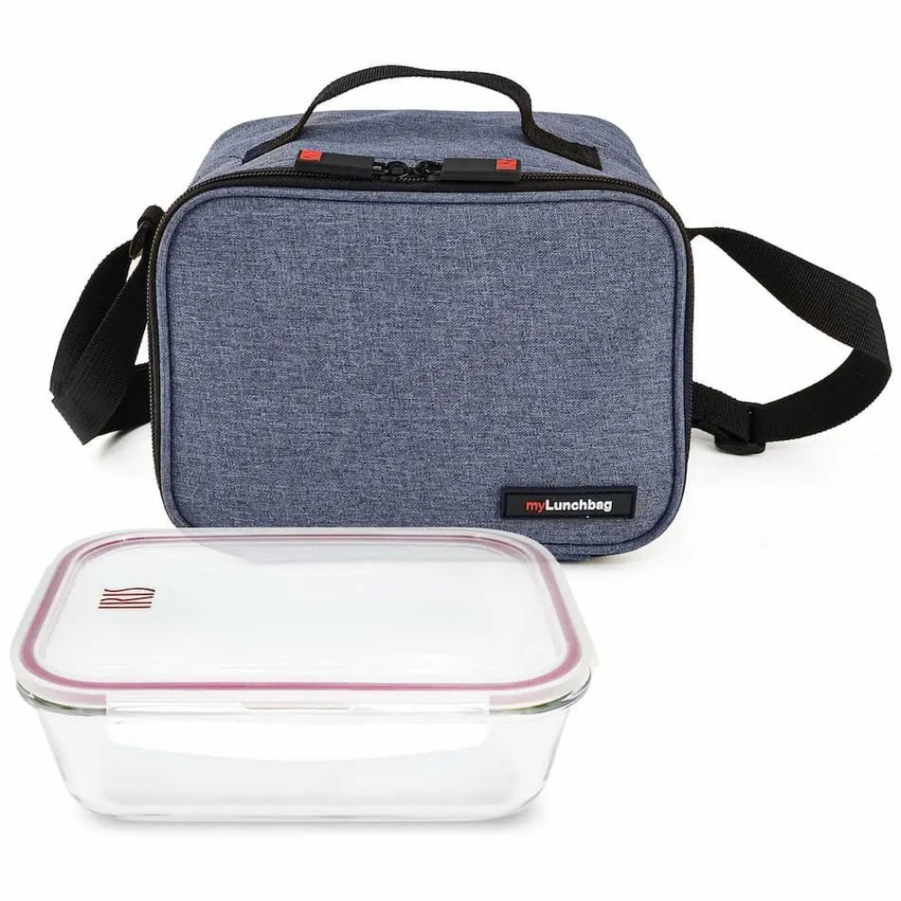 Koeltas GoGlass met glazen lunchbox
