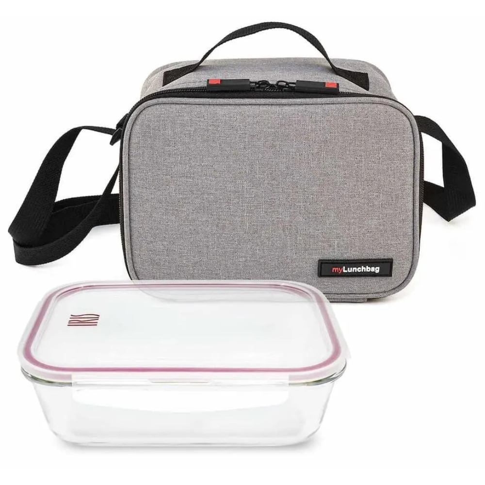 Koeltas GoGlass met glazen lunchbox