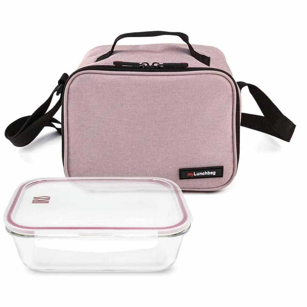 Koeltas GoGlass met glazen lunchbox