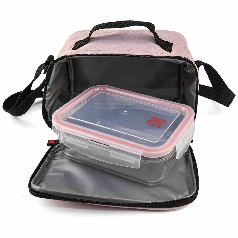 Koeltas GoGlass met glazen lunchbox