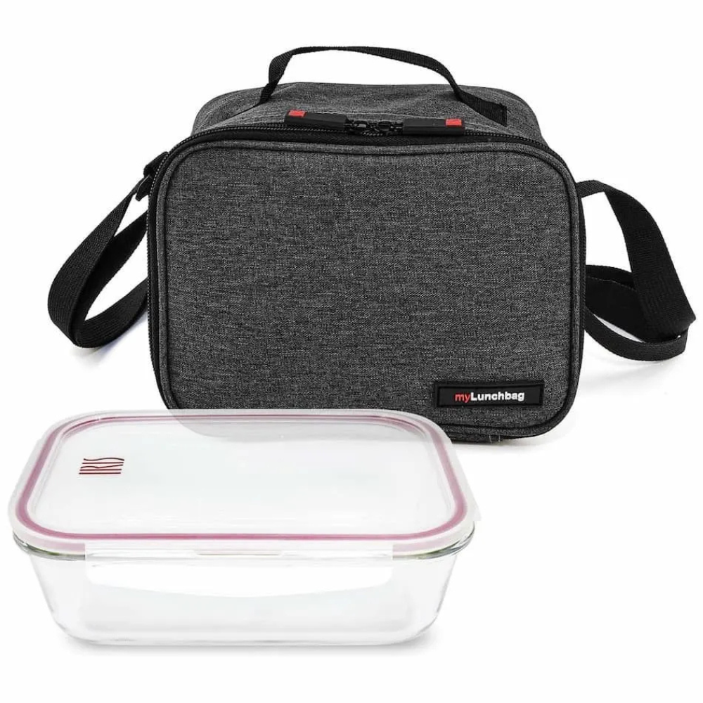 Koeltas GoGlass met glazen lunchbox
