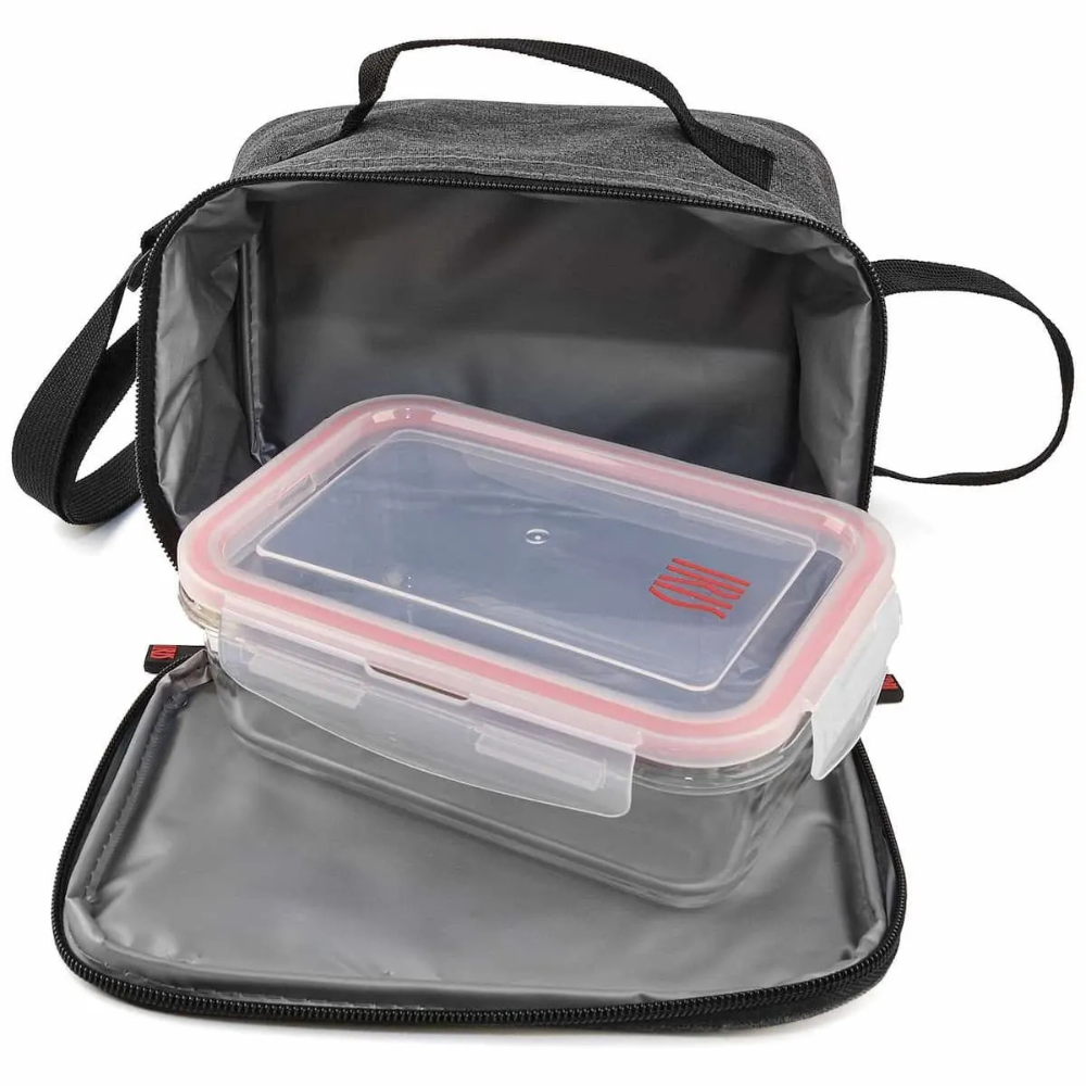 Koeltas GoGlass met glazen lunchbox