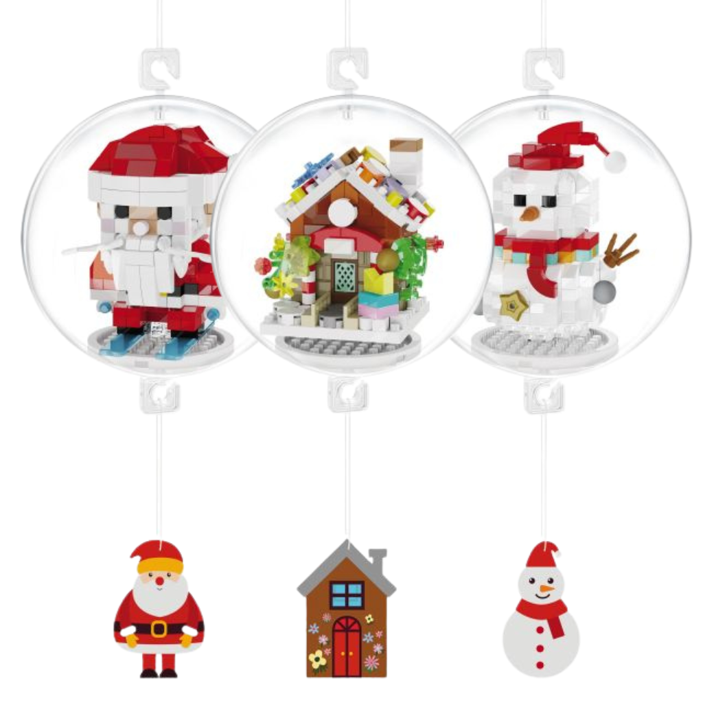 DIY kerstbal - Brick bouwblokken christmas - 8 cm