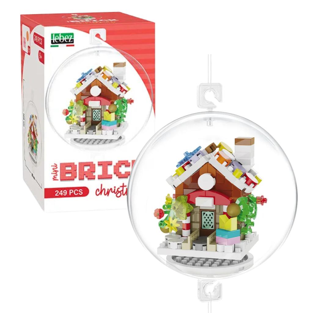 DIY kerstbal - Brick bouwblokken christmas - 8 cm