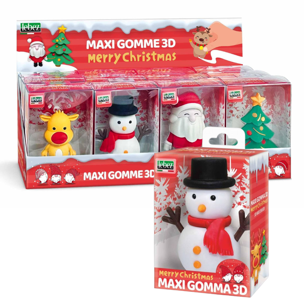 XL gum in kerst thema - 8 cm