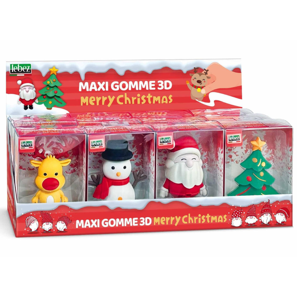XL gum in kerst thema - 8 cm