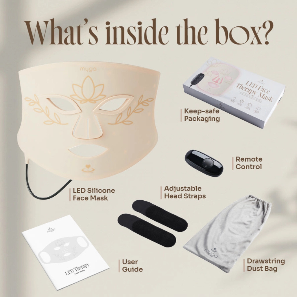 LED Gezichtsmasker met 7 lichtstanden + GRATIS 300ml Casterolie