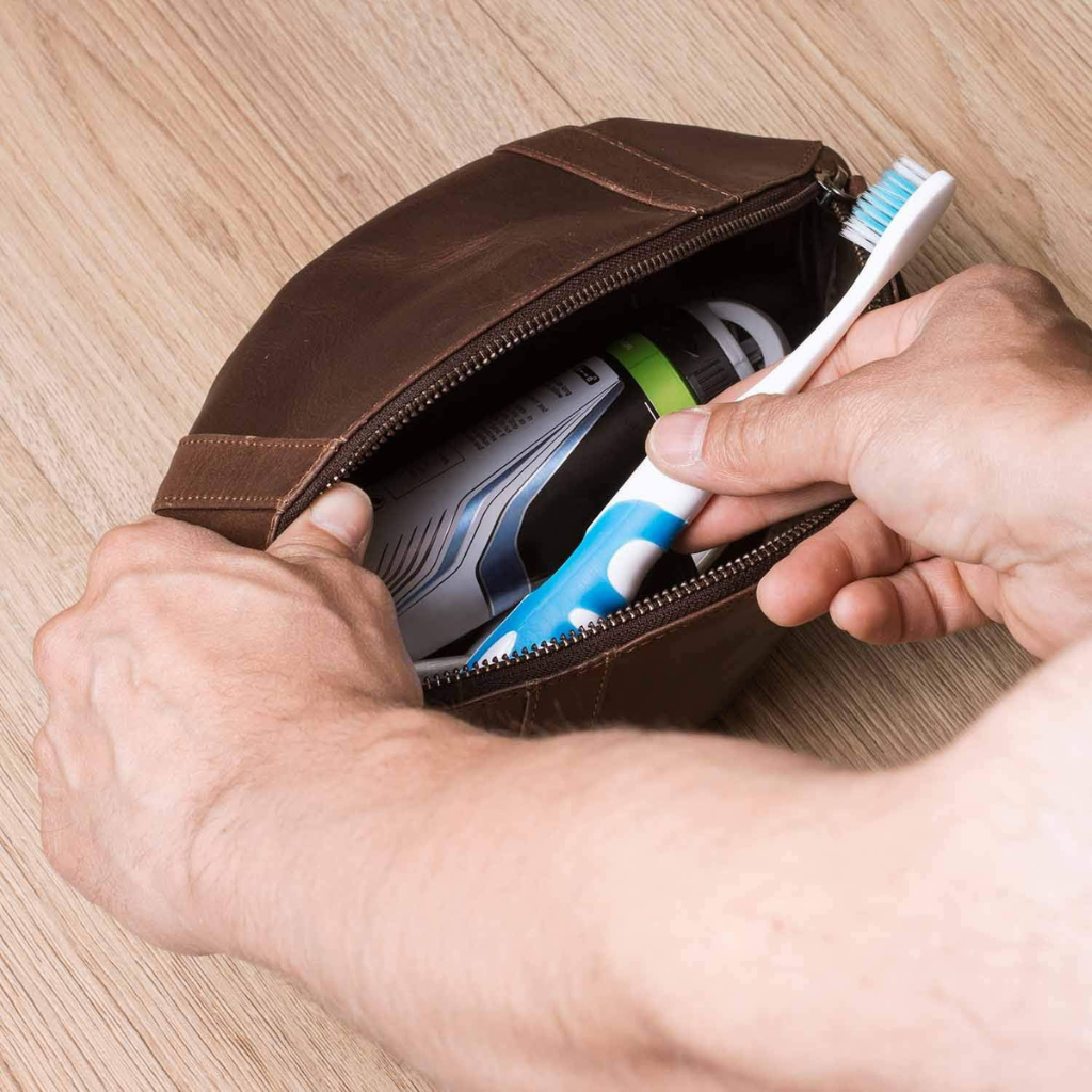 Lederen toilettas - American football