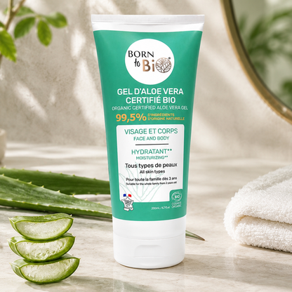 Biologische aloë vera gel voor gezicht & lichaam (200ml)