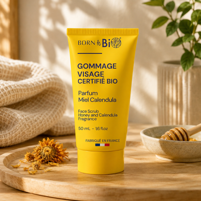 Biologische gezichtsscrub met honing en calendula (50ml)