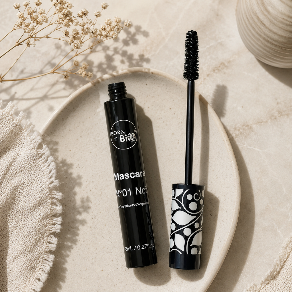 Zwarte volume mascara met natuurlijke ingrediënten