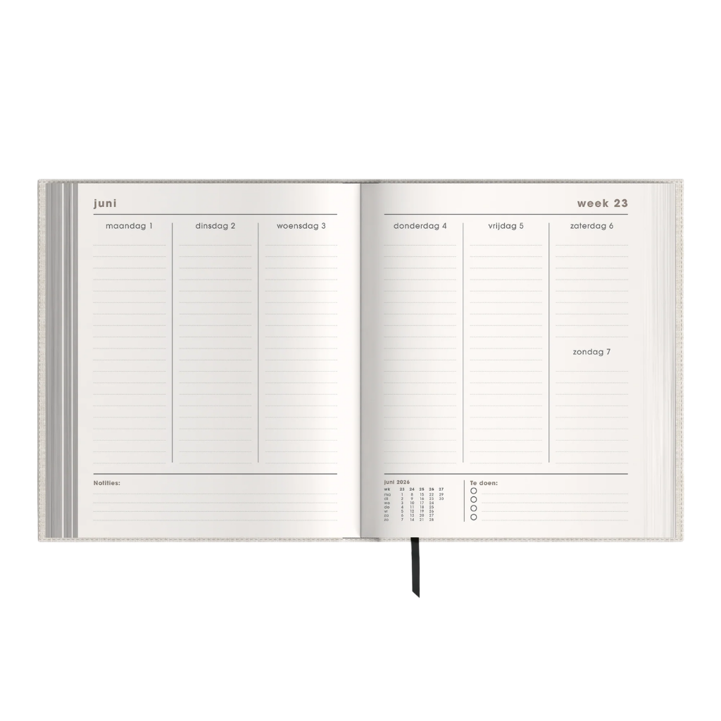 Luxe weekplanner met stickers 2026-2027 A5