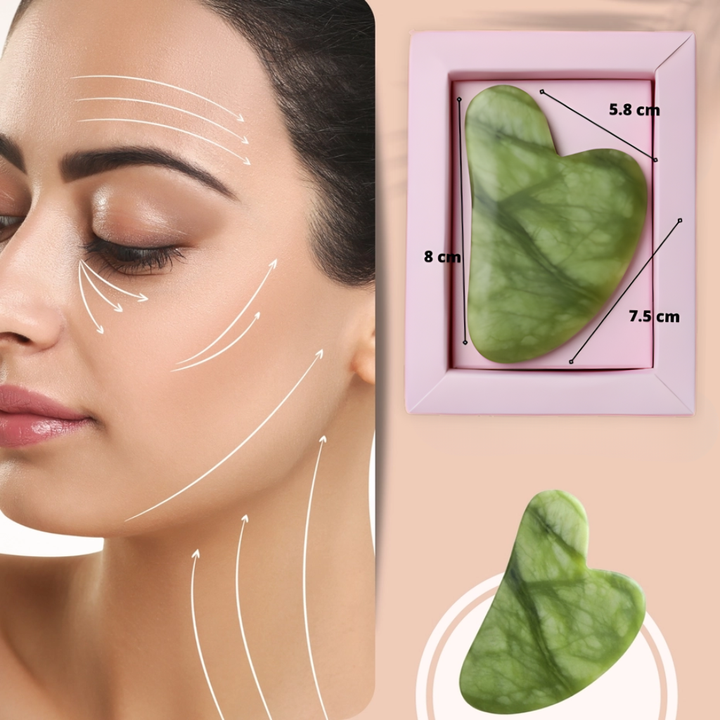 Gua Sha van natuursteen - Gezicht massagesteen