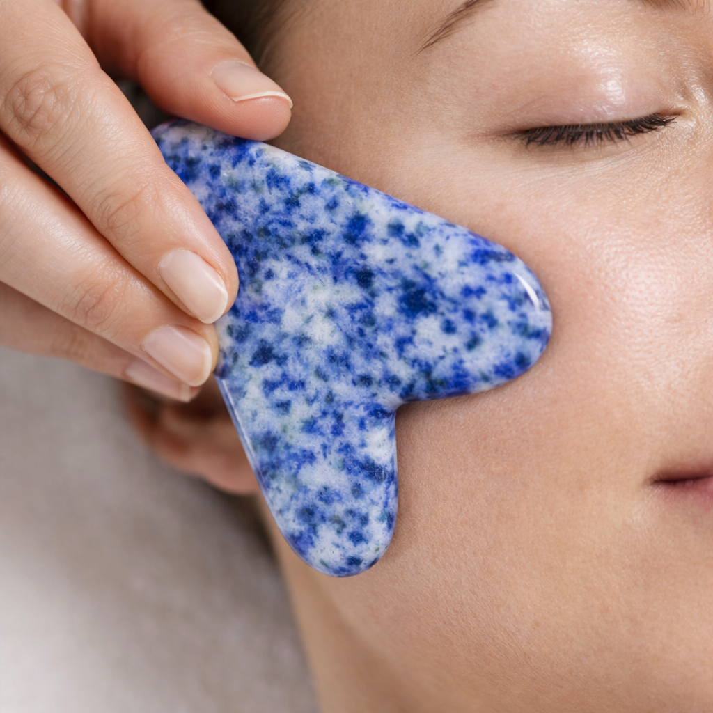 Gua Sha van natuursteen - Gezicht massagesteen