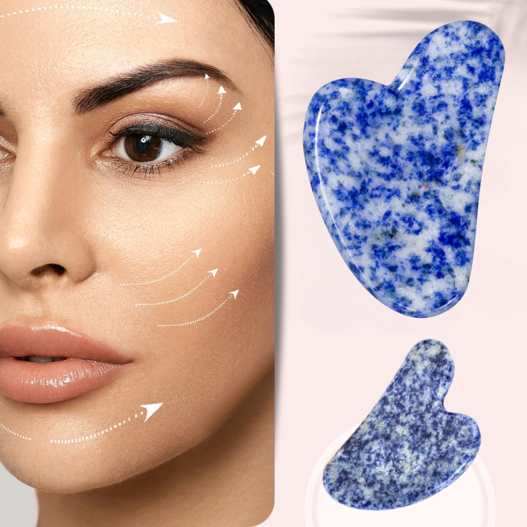 Gua Sha van natuursteen - Gezicht massagesteen