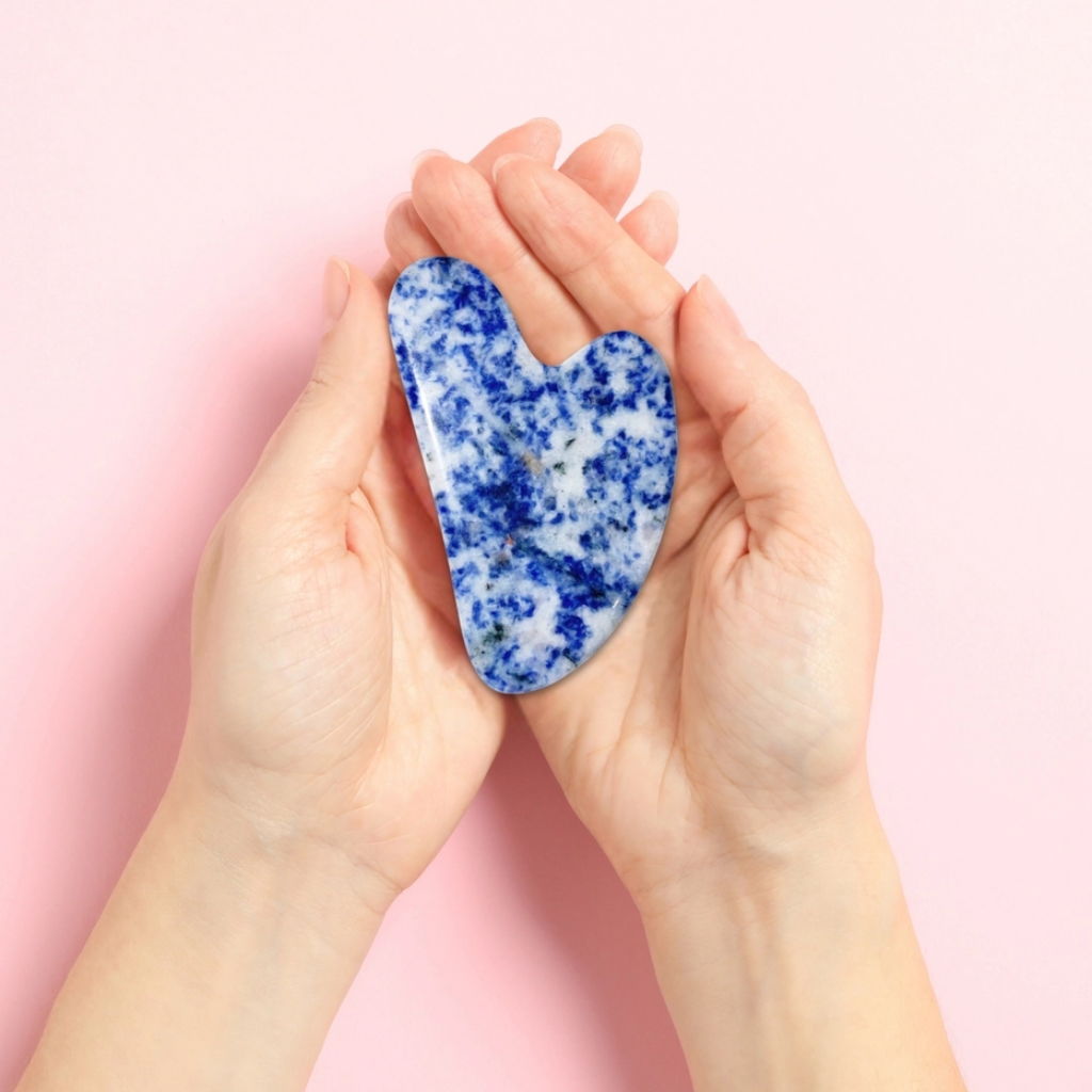 Gua Sha van natuursteen - Gezicht massagesteen