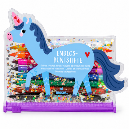 Unicorn oneindige kleurpoloden 12,5 cm - 8 stuks