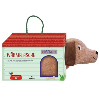 Warmwaterkruik Pluche Teckel 300 ml in giftbox