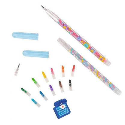 2-in-1 stapelpotlood en waskrijt met gum - Kerst