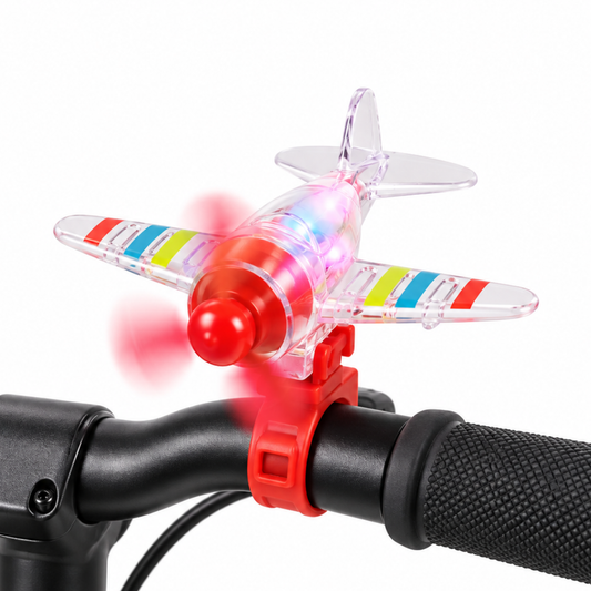 Vliegtuigje met licht & propeller voor fiets