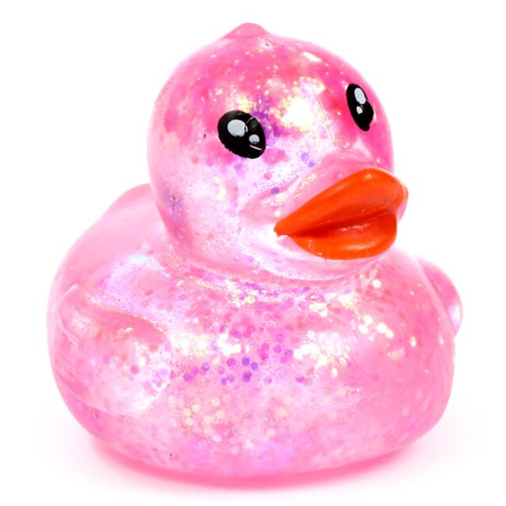 Squishy glitter eend stressbal