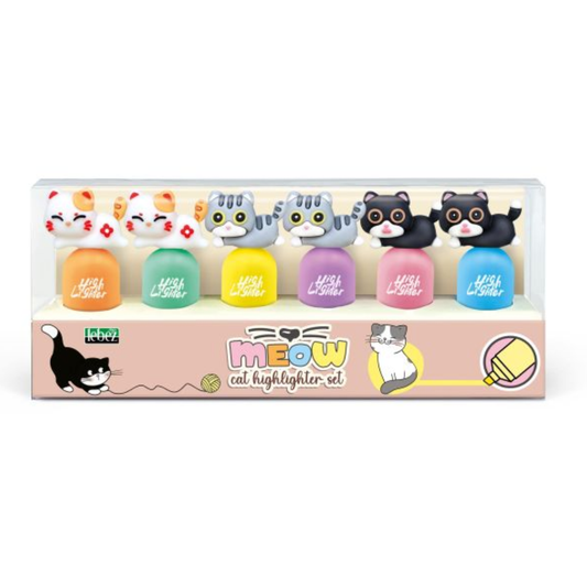 Markeerstiften met kat - Set van 6
