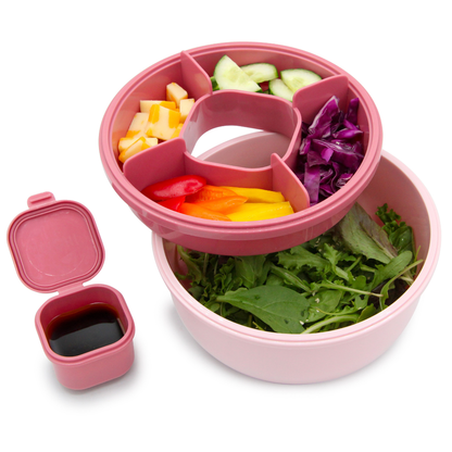 Melii Bento Saladebox met 5 compartimenten en dressingpotje