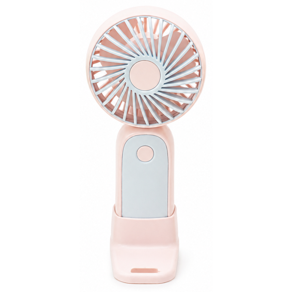 Draagbare mini ventilator met telefoonhouder