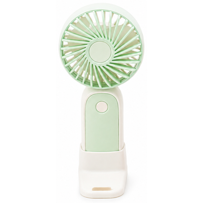 Draagbare mini ventilator met telefoonhouder