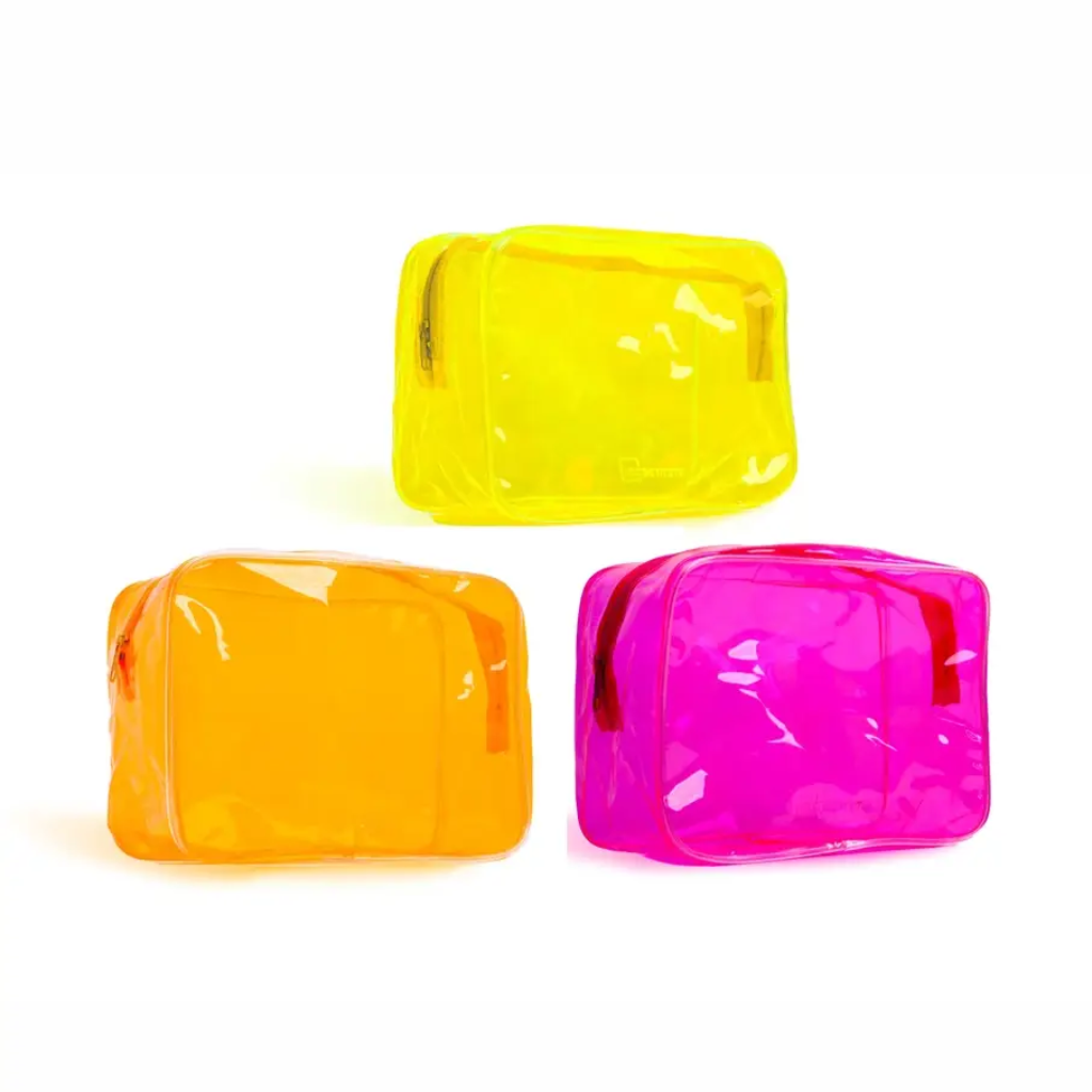 Neon transparante make-up tas