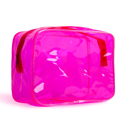 Neon transparante make-up tas