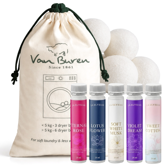 Elysian wasparfum testpakket met wasdrogerballen - 6 stuks
