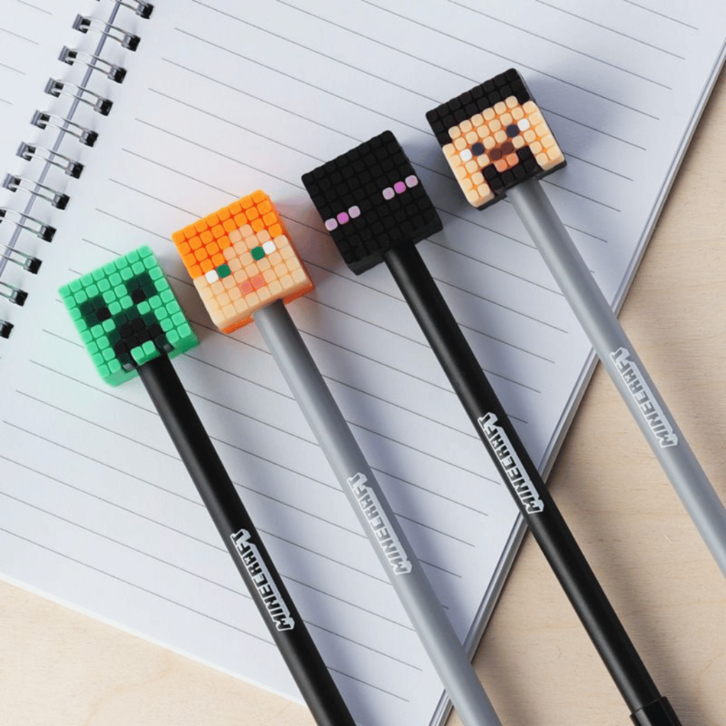 Minecraft Fijnschrijver Pen Zwart - 4 stuks
