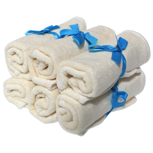 Wasbare bamboe baby washandjes - Set van 6