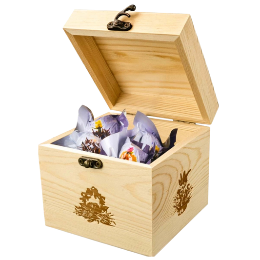 Houten geschenkset - Zwarte thee(bloemen)