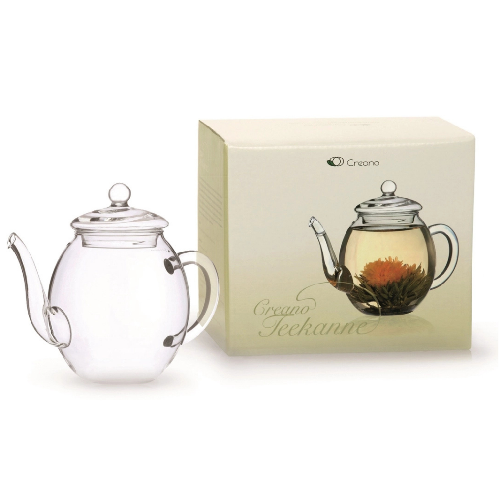 Handgemaakte glazen theepot met deksel 500 ml