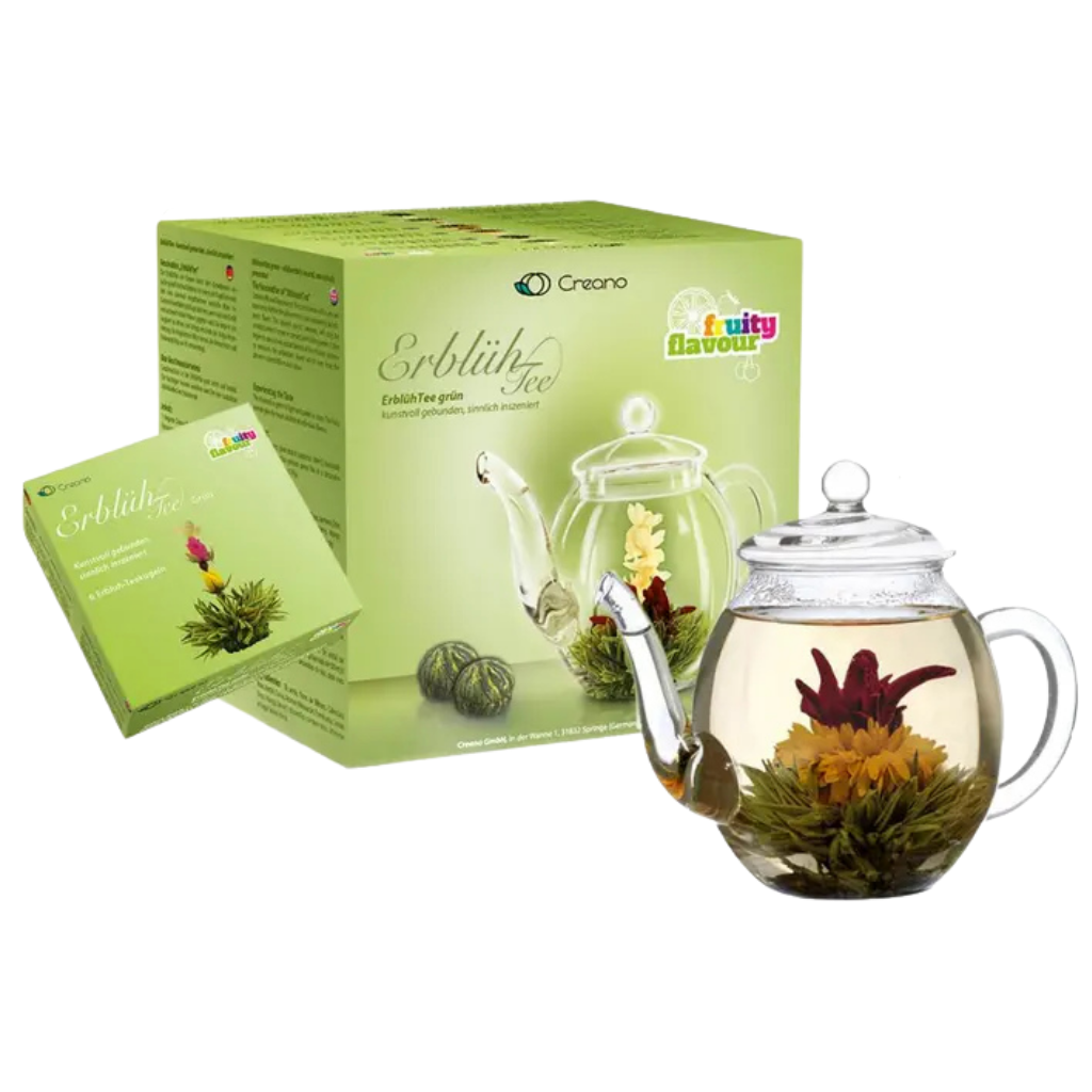 Geschenkset - Groene thee(bloemen) + theepot 500 ml