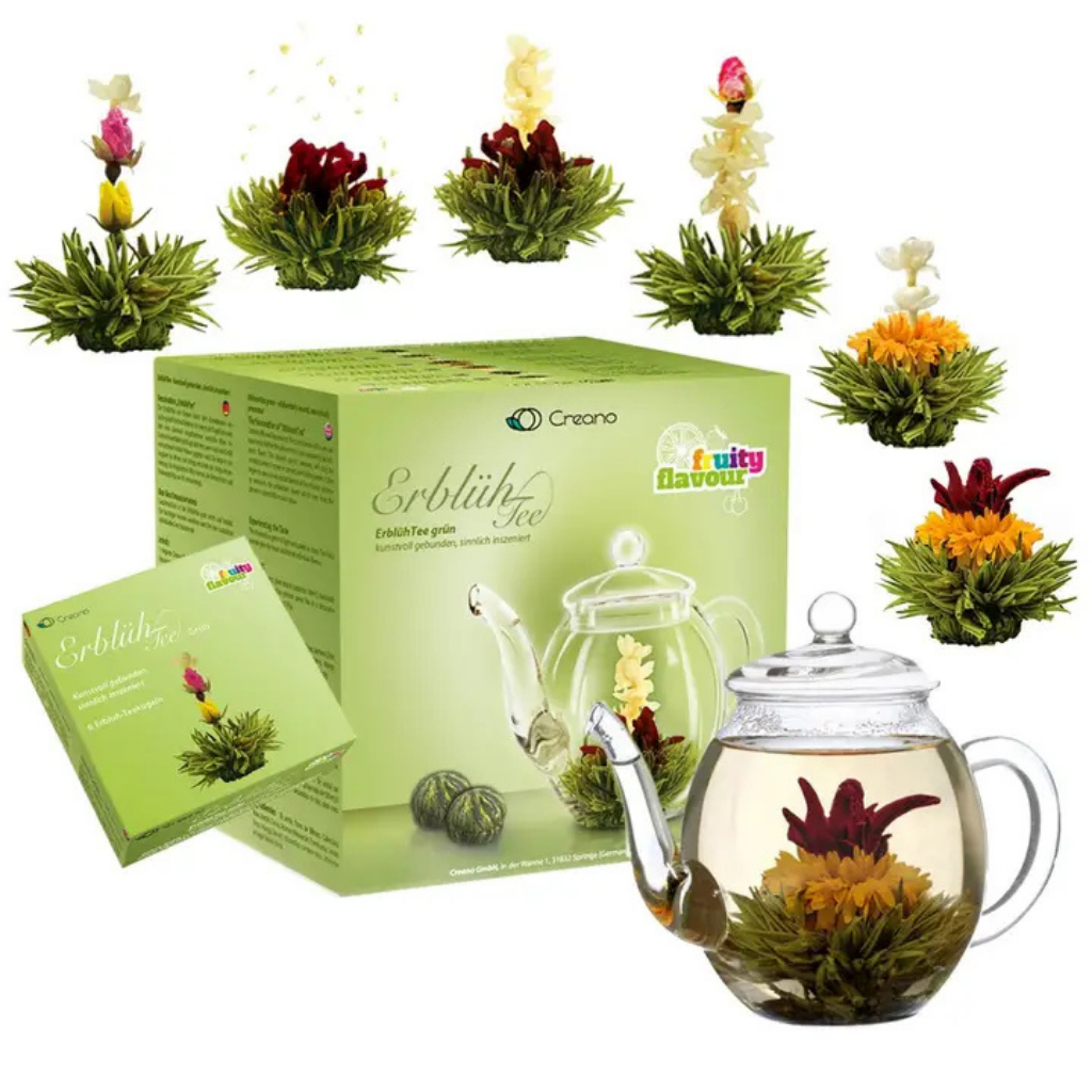 Geschenkset - Groene thee(bloemen) + theepot 500 ml