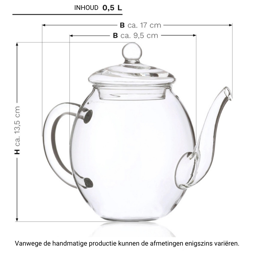 Geschenkset - Groene thee(bloemen) + theepot 500 ml
