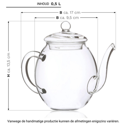 Geschenkset - Groene thee(bloemen) + theepot 500 ml